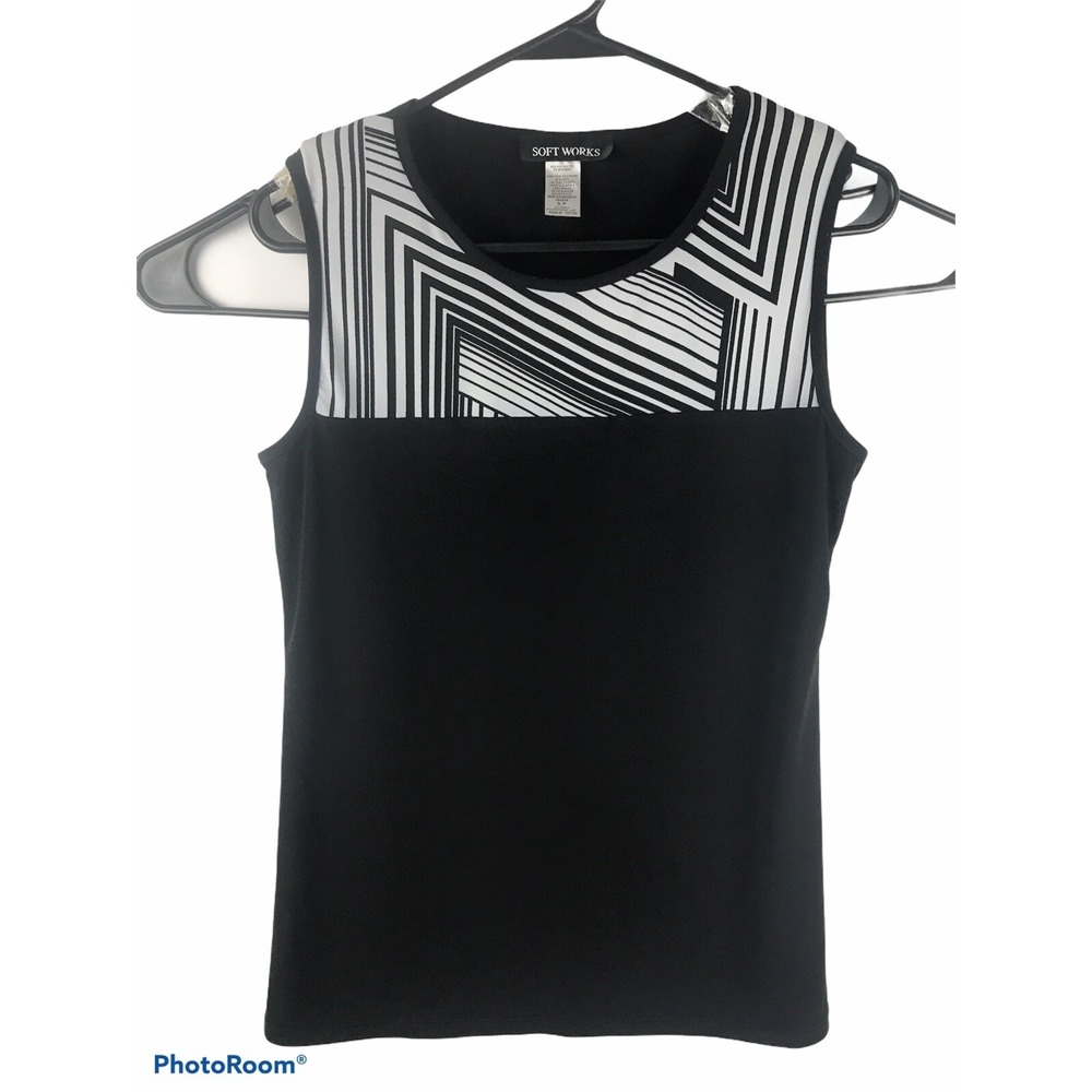 Soft Works Womens Small‎ Black Sleeveless Tank Top
